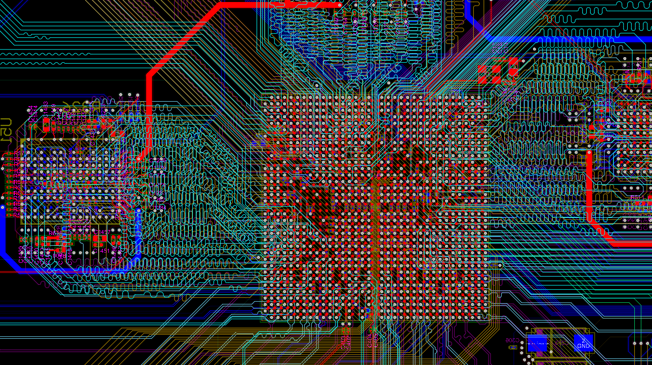 Sistemas digitales de alta velocidad (FPGA, DDR4, SERDES), potencia y trazado de RF.